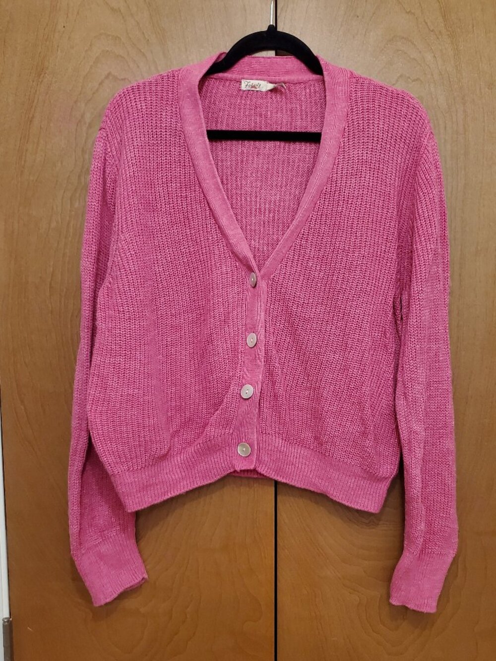 Faherty Pink Button Up Cardigan Sweater